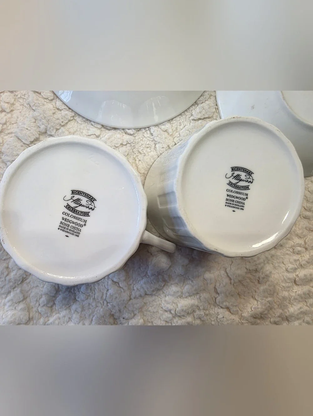 Wedgwood Colosseum Bicentenary Bone China Cups & Saucers Set of 2